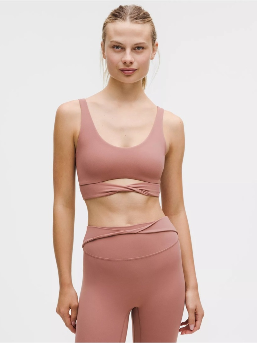 Lululemon Nulu Twist-Front Scoop Neck Bra - Light Support in Red Clay